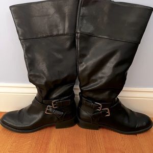 Lightly Worn Black Boots- Size 8